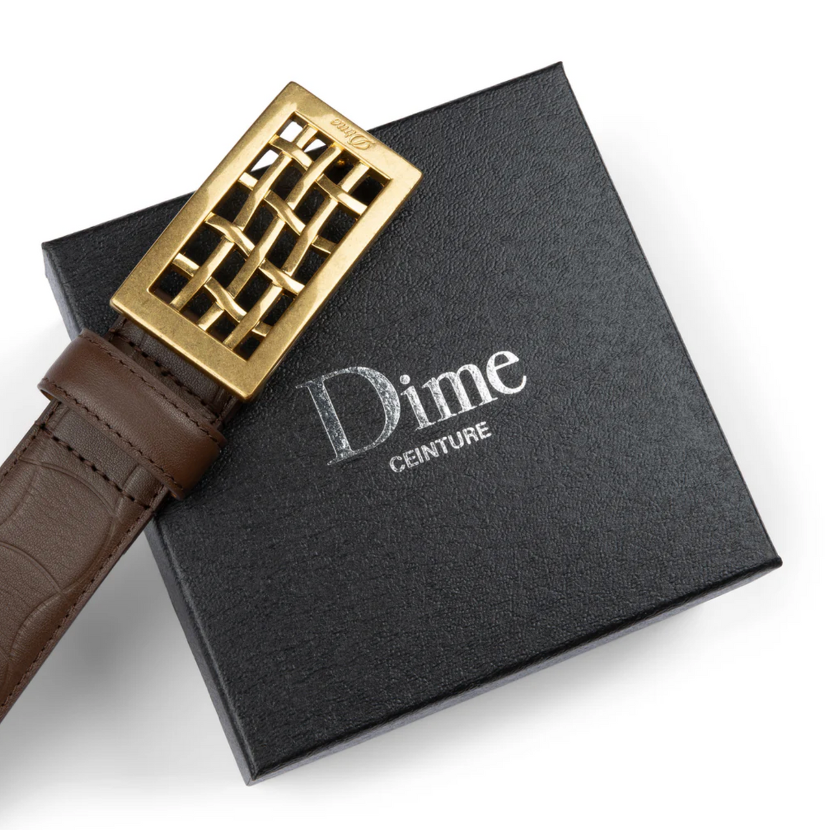 Dime Heavyweight Leather Belt - Brown – byandbyseattle