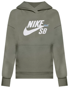 Nike SB Kid's Icon Fleece Hoodie Dark Stucco/White