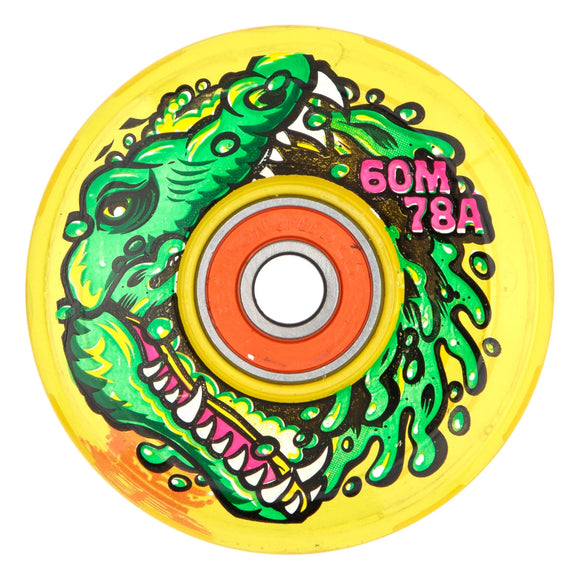 60mm Gator Swamp Spew Light Ups Yellow LED OG Slime 78a Slime Balls Skateboard Wheels