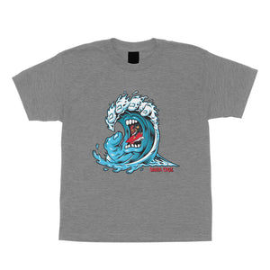 Santa Cruz Screaming Wave Front Youth T-Shirt- Graphite Heather