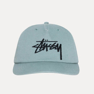 Stussy Big Stock Mid Depth Strapback Cap - Seawater