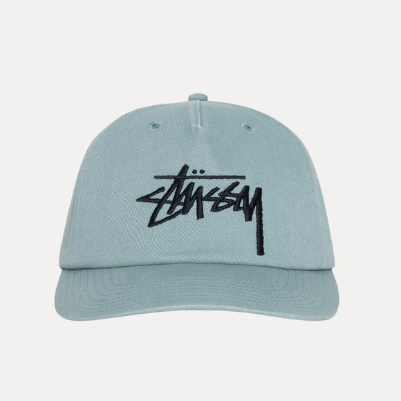 Stussy Big Stock Mid Depth Strapback Cap - Seawater