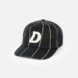 Pinstriped Worker Cap - Black
