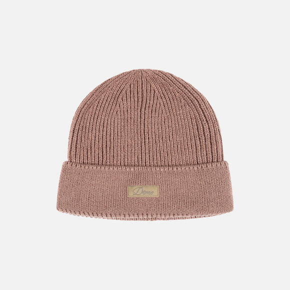 Dime Cursive Ribbed Beanie - Camel