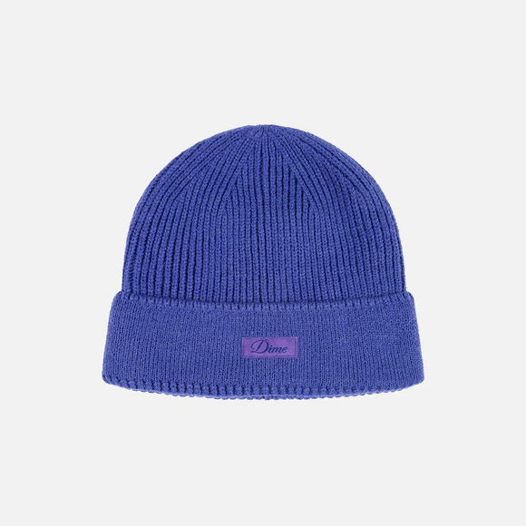 Dime Cursive Ribbed Beanie - Purple
