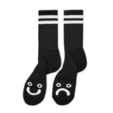 Polar Skate Co Happy Sad Rib Socks - Black