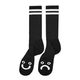 Polar Skate Co Happy Sad Rib Socks - Black