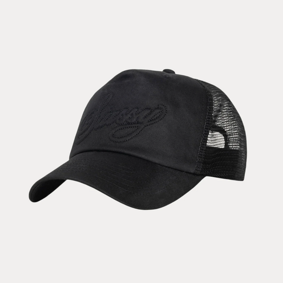 Stussy Waxed Cursive Stitch Snapback - Black