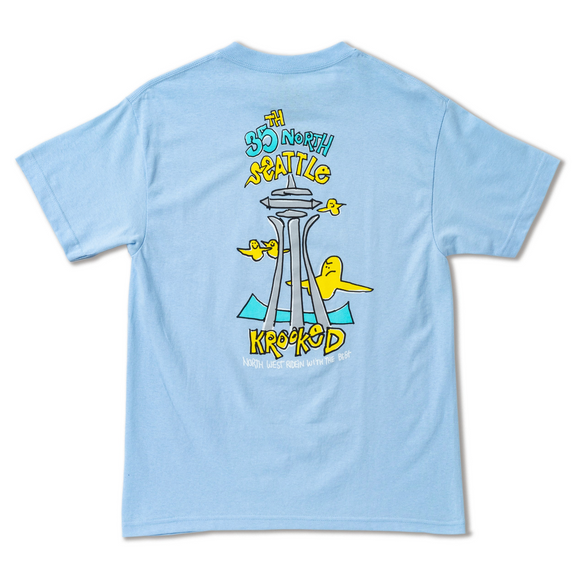 Krooked X 35th North Needle T-Shirt  - Powder Blue