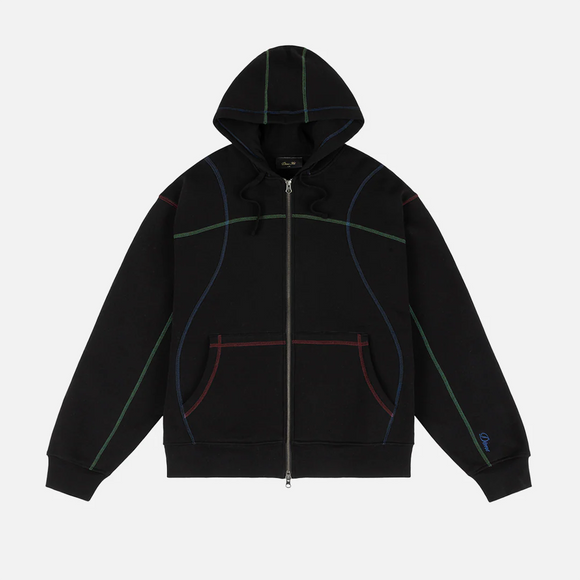 Dime Court Zip Hoodie-Black