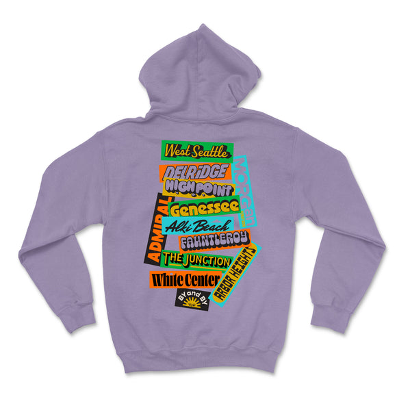 By And By Stickers Hooded Sweatshirt - Plum