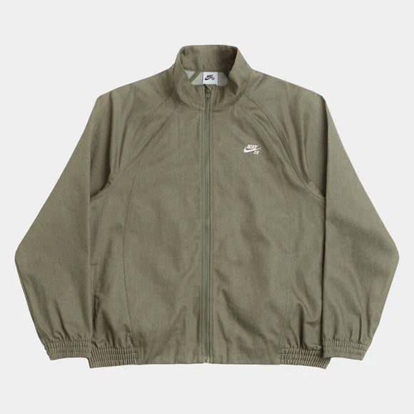 Nike SB Denim Full Zip Track Jacket - Olive/White