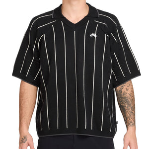 Nike SB Stripe Shortsleeve Polo Sweater - Black/Sail/Black