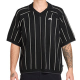 Nike SB Stripe Shortsleeve Polo Sweater - Black/Sail/Black