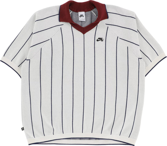 Nike SB Short Sleeve Polo Sweater - Sail / Dark Team Red