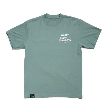 The Quiet Life Worry About It Tomorrow Embroidered - Atlantic Green
