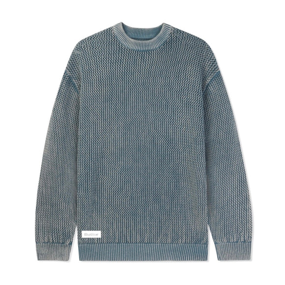Butter Goods Washed Knitted Sweater - Washed Navy