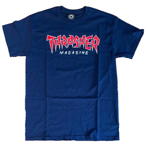Thrasher Jagged Logo T-Shirt - Navy Blue